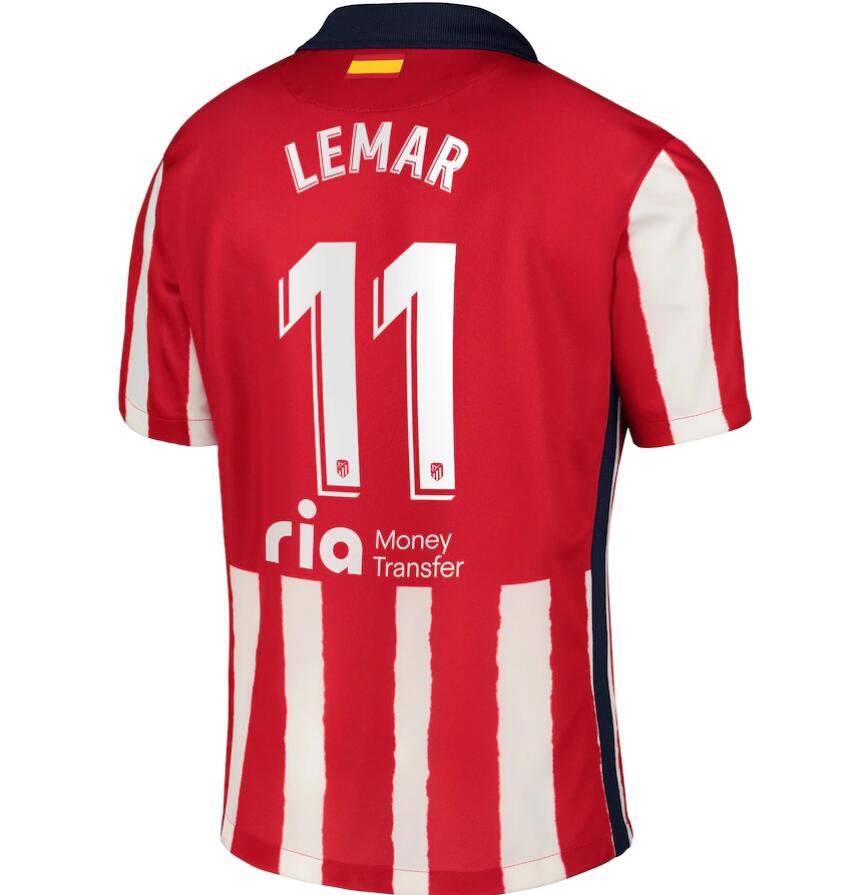 Atlético de Madrid Home Kit Soccer Jersey with Lemar 11 printing 2020/21